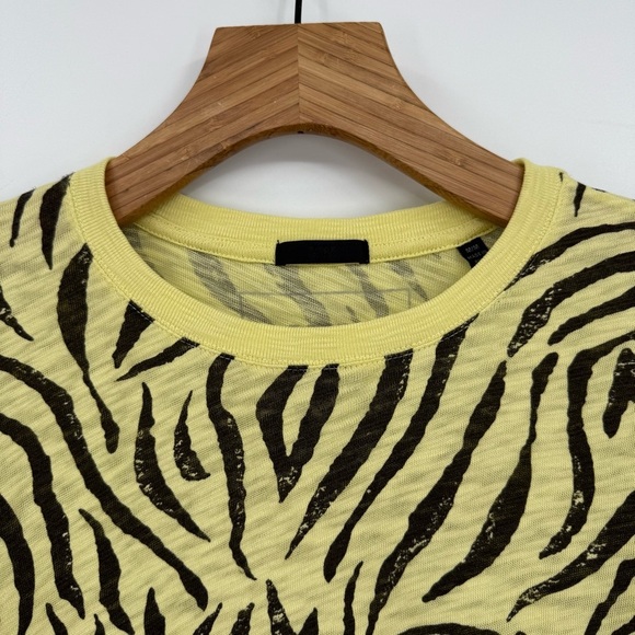 ATM Zebra Print Slub Jersey Schoolboy Crew Tee in Yellow Black Size M - Picture 8 of 11